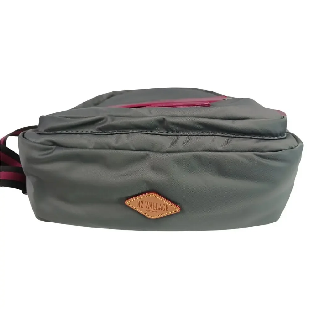 MZ Wallace Small Madison Backpack Durable Nylon Ash & Pink Metallic Inner Pouch